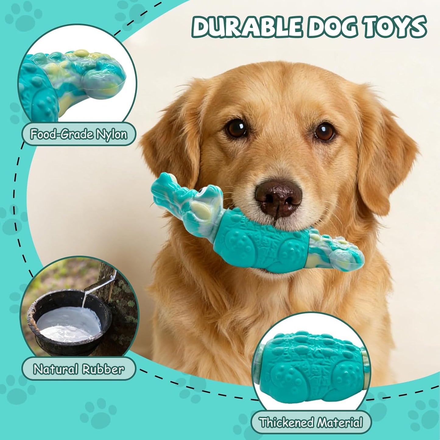 Durable Blue Rubber Dog Chew Toy – Interactive Fish Shape Dog Toy for Small & Medium Dogs, Teeth Cleaning & Boredom Relief