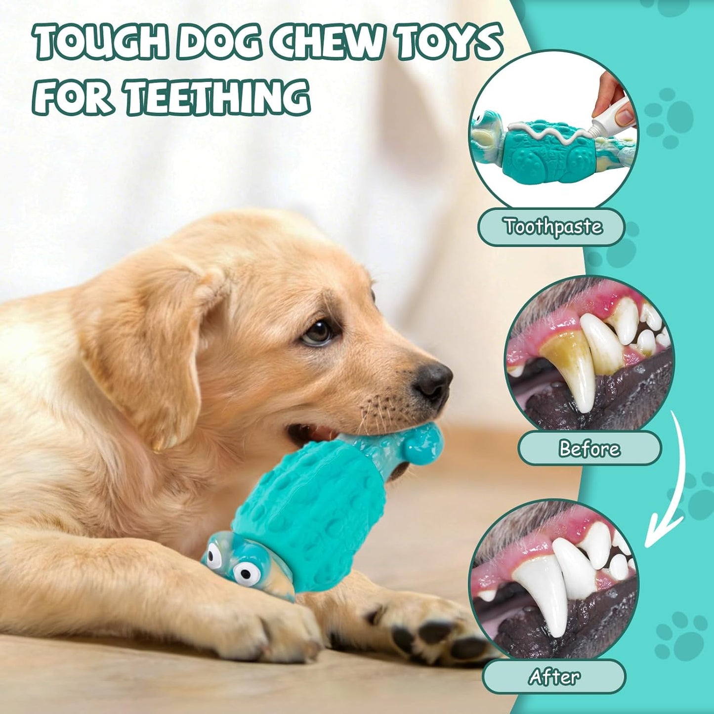 Durable Blue Rubber Dog Chew Toy – Interactive Fish Shape Dog Toy for Small & Medium Dogs, Teeth Cleaning & Boredom Relief