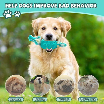 Durable Blue Rubber Dog Chew Toy – Interactive Fish Shape Dog Toy for Small & Medium Dogs, Teeth Cleaning & Boredom Relief