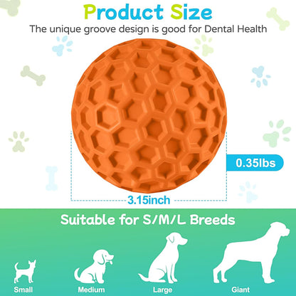 Durable Honeycomb Texture Dog Ball Set, Interactive Rubber Pet Toys for Small & Medium Dogs, Multi-Color