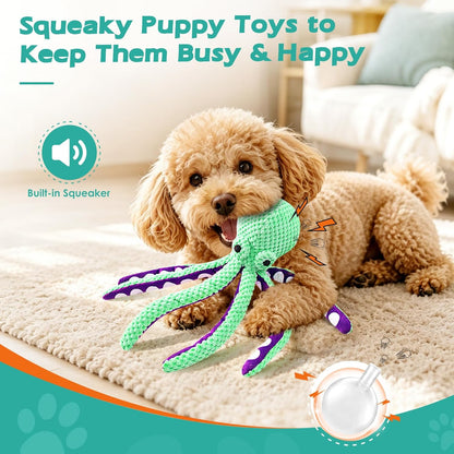 Plush Octopus Dog Toy – Durable Squeaky Interactive Tug Toy for Dogs, Soft Chew Toy for Small, Medium & Large Dogs