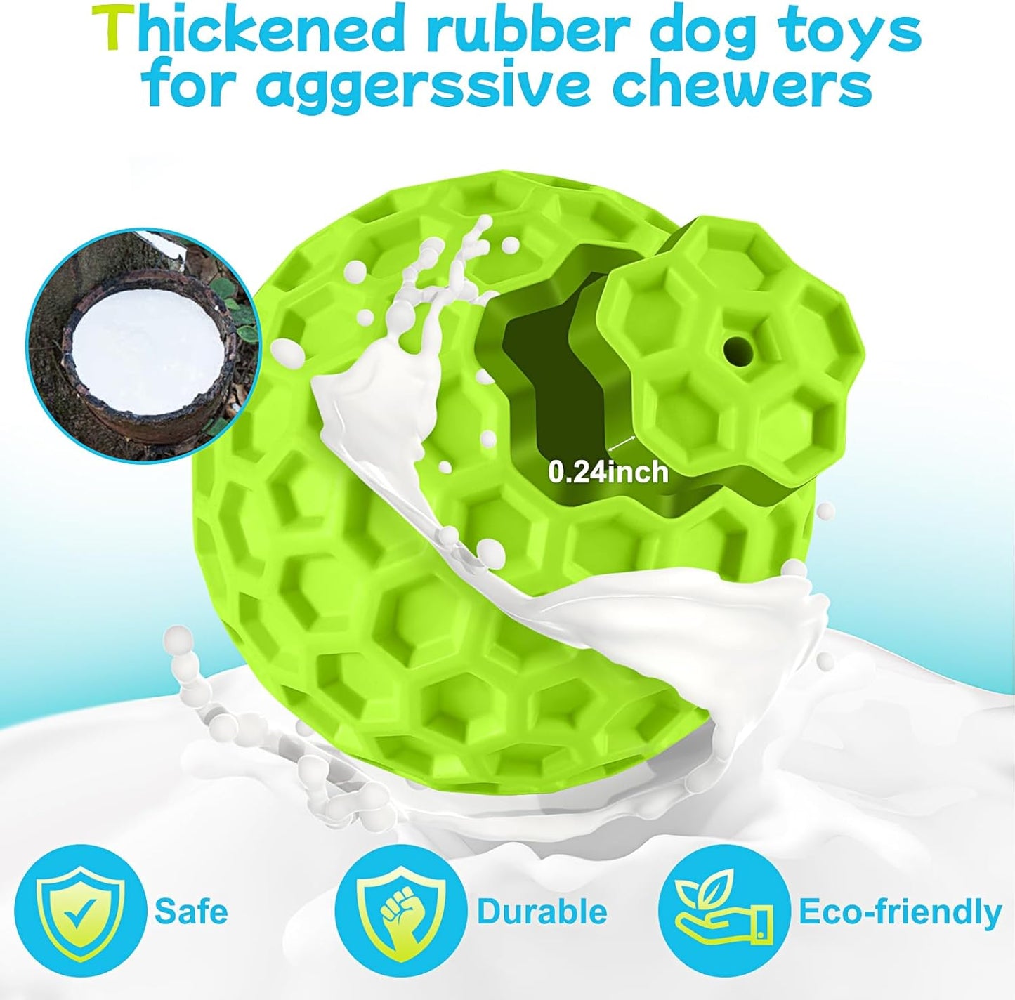 Durable Honeycomb Texture Dog Ball Set, Interactive Rubber Pet Toys for Small & Medium Dogs, Multi-Color