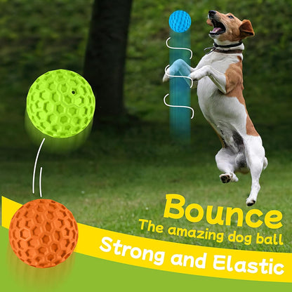 Durable Honeycomb Texture Dog Ball Set, Interactive Rubber Pet Toys for Small & Medium Dogs, Multi-Color