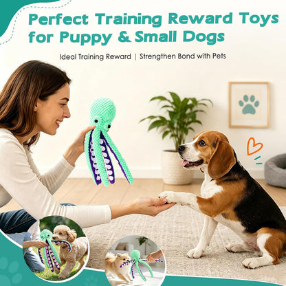 Plush Octopus Dog Toy – Durable Squeaky Interactive Tug Toy for Dogs, Soft Chew Toy for Small, Medium & Large Dogs