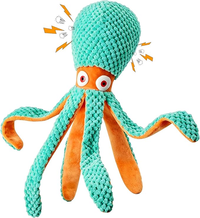 Plush Octopus Dog Toy – Durable Squeaky Interactive Tug Toy for Dogs, Soft Chew Toy for Small, Medium & Large Dogs