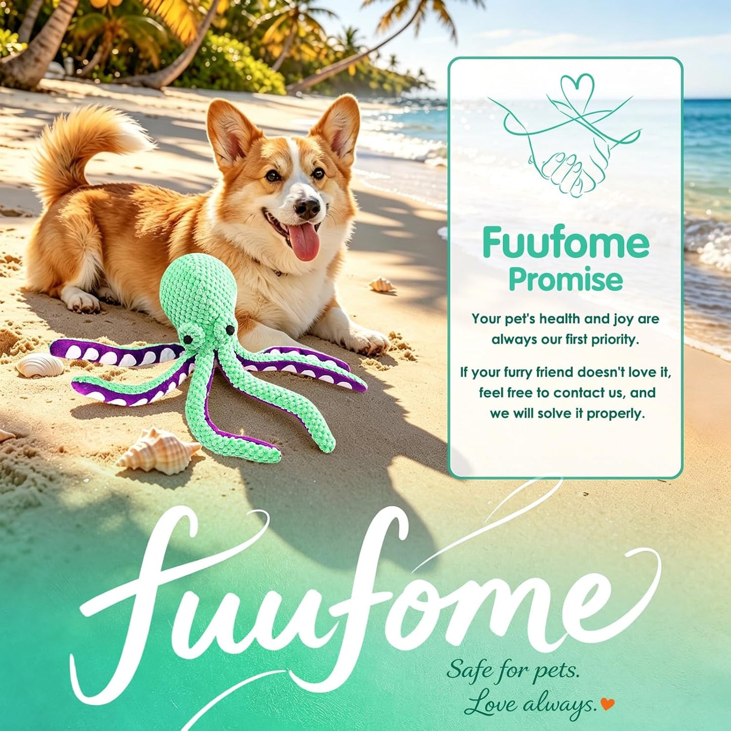 Plush Octopus Dog Toy – Durable Squeaky Interactive Tug Toy for Dogs, Soft Chew Toy for Small, Medium & Large Dogs