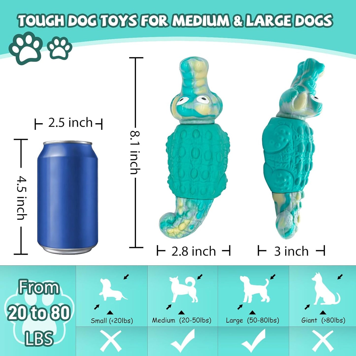 Durable Blue Rubber Dog Chew Toy – Interactive Fish Shape Dog Toy for Small & Medium Dogs, Teeth Cleaning & Boredom Relief
