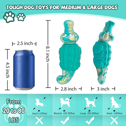Durable Blue Rubber Dog Chew Toy – Interactive Fish Shape Dog Toy for Small & Medium Dogs, Teeth Cleaning & Boredom Relief