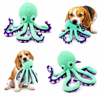 Plush Octopus Dog Toy – Durable Squeaky Interactive Tug Toy for Dogs, Soft Chew Toy for Small, Medium & Large Dogs